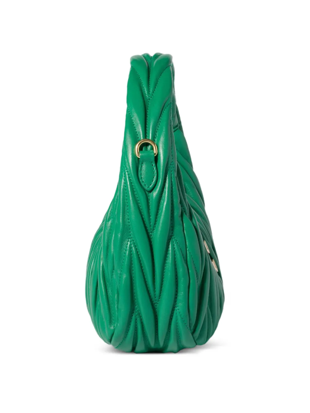 Miu Wander matelassé nappa leren shopper Groen