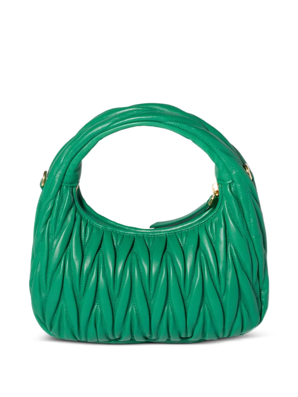 Miu Wander matelassé nappa leren shopper Groen