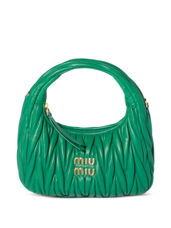 Miu Miu Wander マテラッセ ナッパレザーバッグ | グリーン | FARFETCH JP