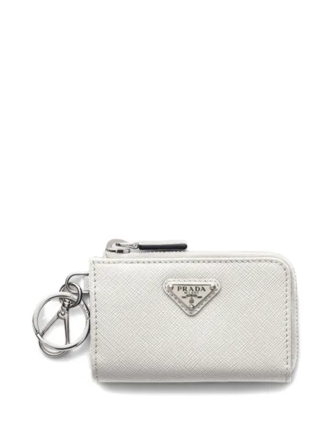 Prada Saffiano leather mini pouch with keychain