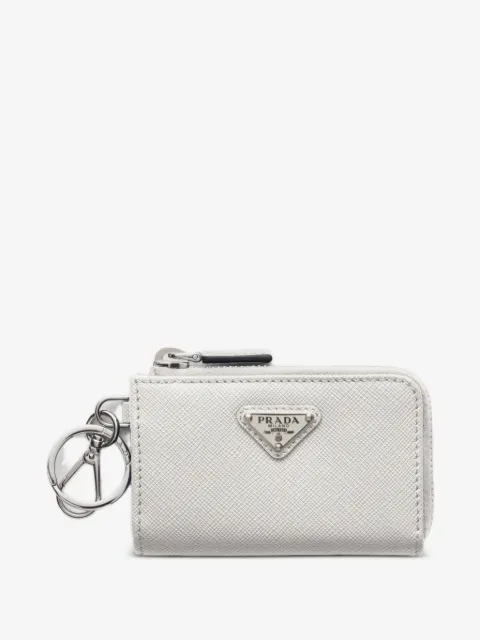 Prada Saffiano leather mini pouch with keychain