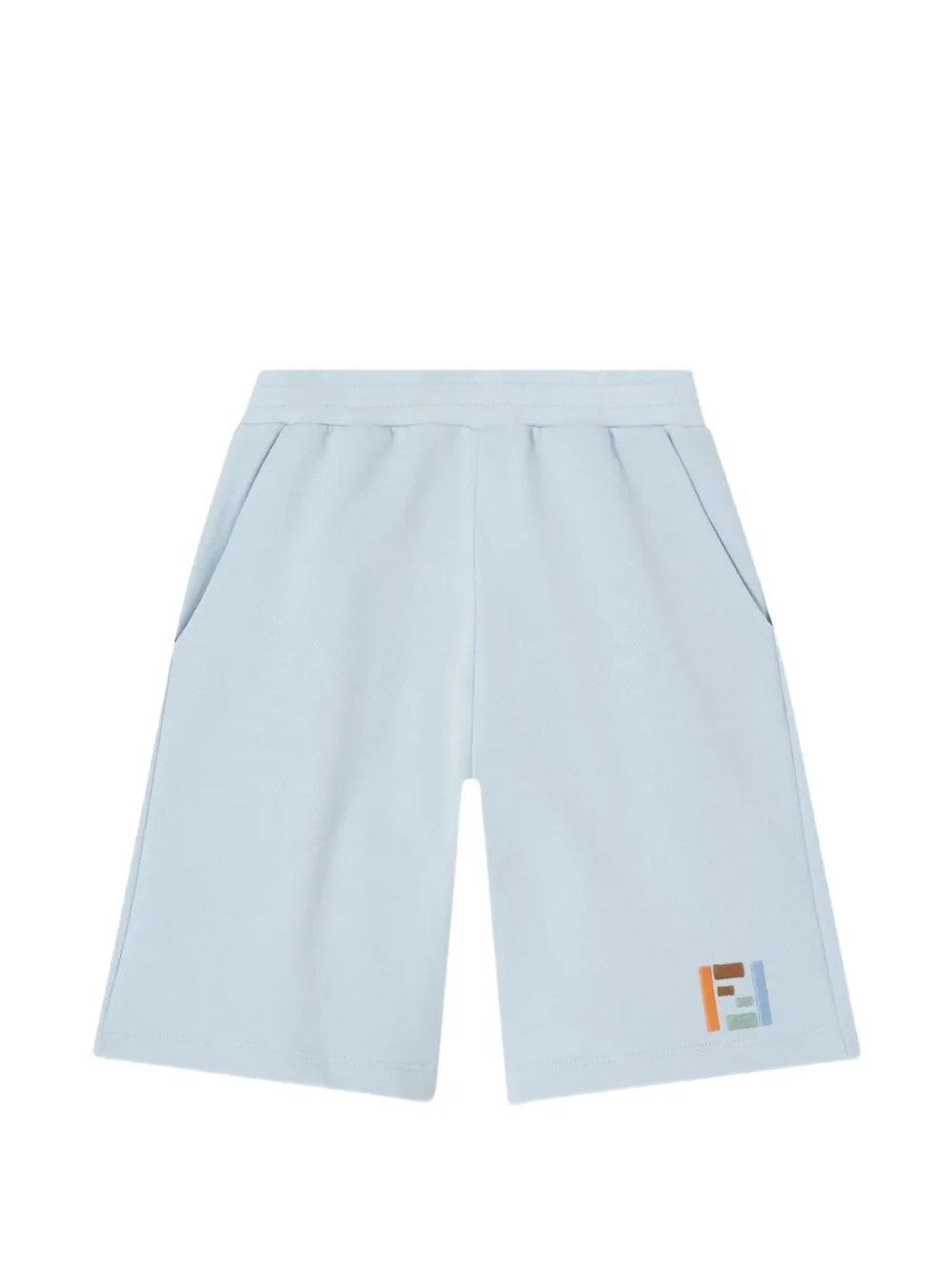 Fendi Kids FF logo-embroidered shorts - Blu