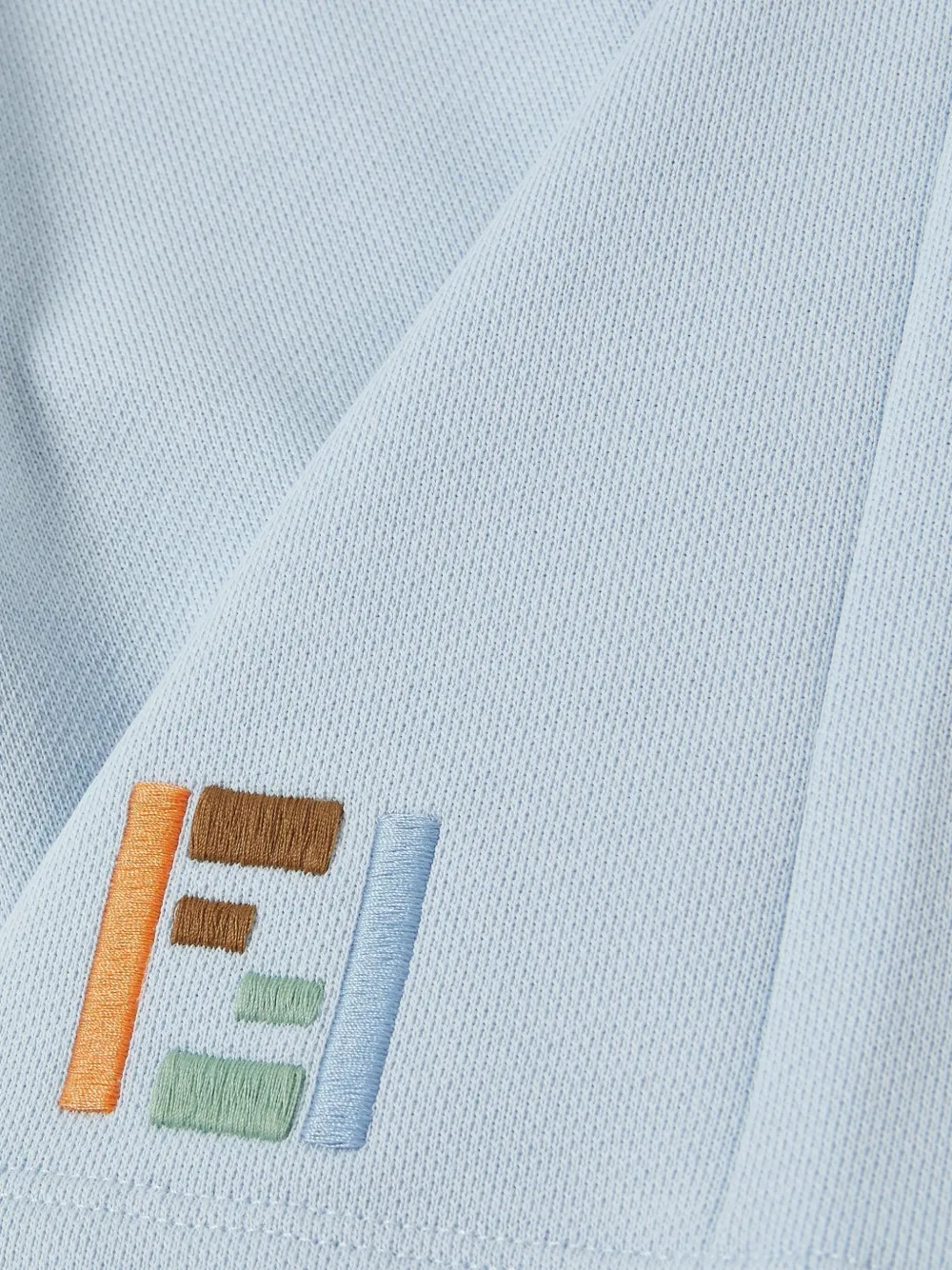 Fendi Kids Shorts met geborduurd FF-logo Blauw
