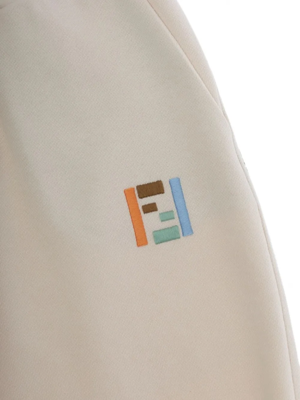 Fendi Kids Trainingsbroek met geborduurd logo Beige