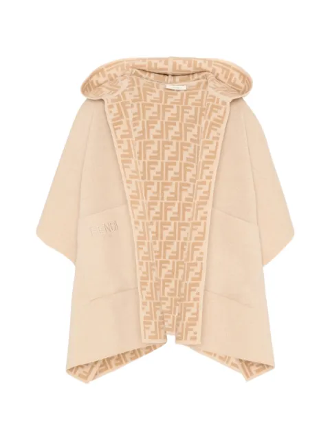 Fendi Kids FF-logo hooded wool jacket