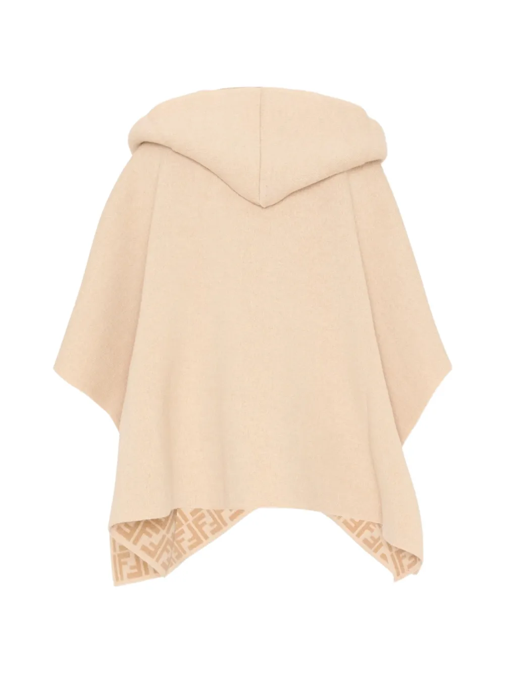 Fendi Kids Wollen jack met capuchon en FF-logo Beige