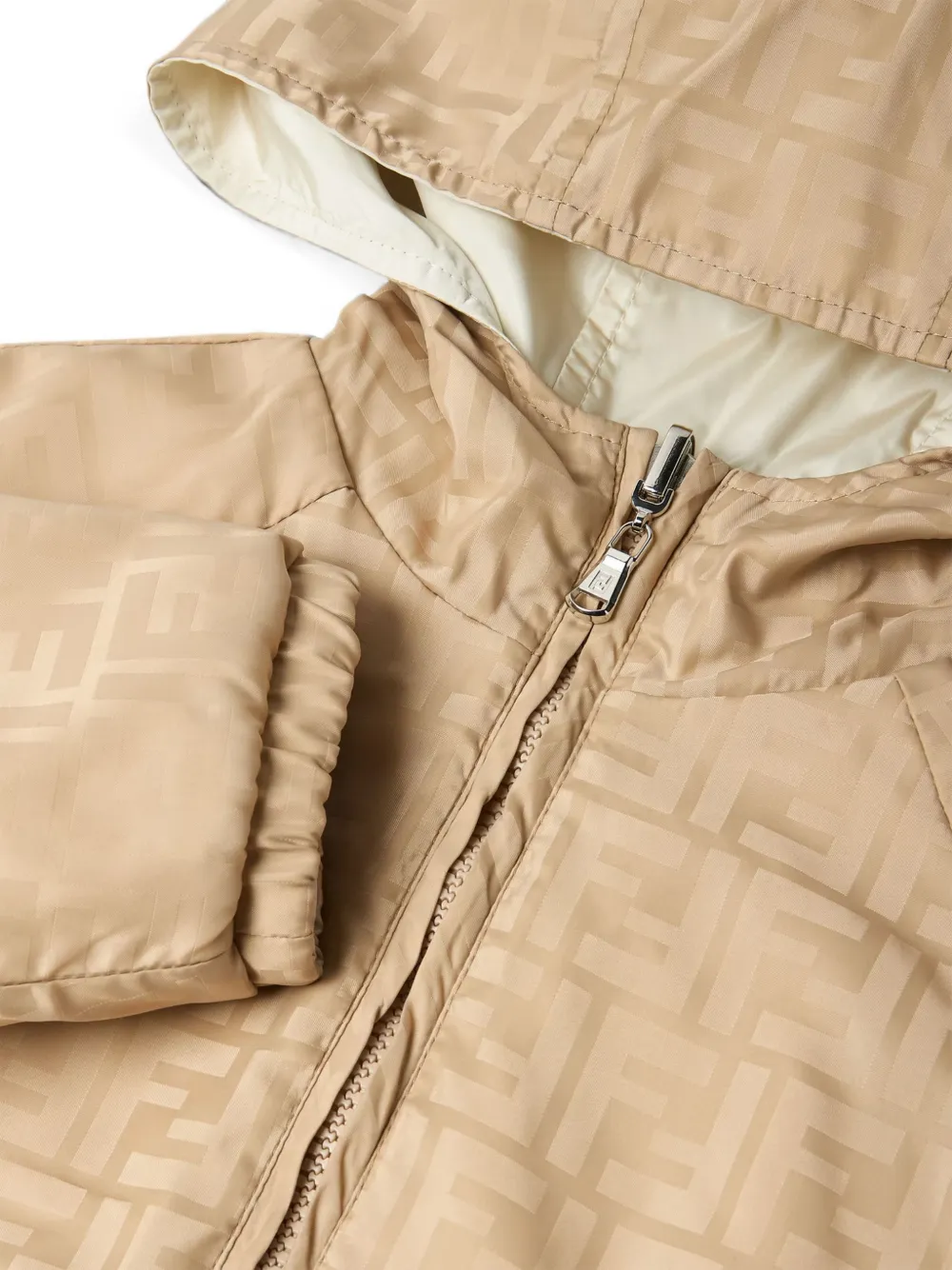 Fendi Kids Junior omkeerbaar jack met FF-patroon Beige