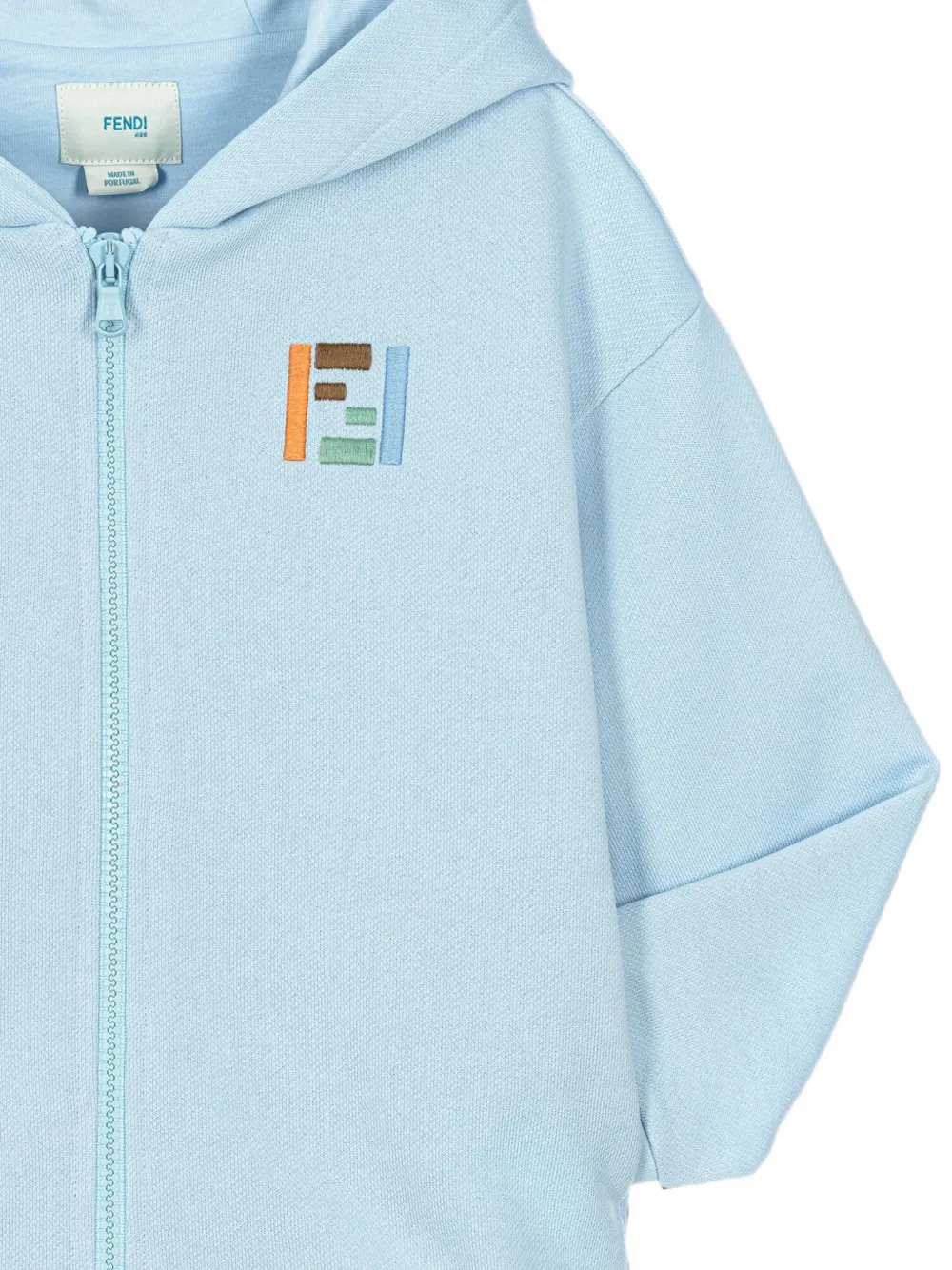 Fendi Kids Hoodie met logopatch Blauw
