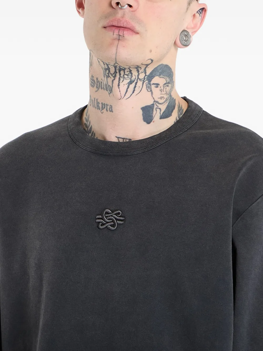 Filling Pieces Boxy T-shirt met lange mouwen Zwart