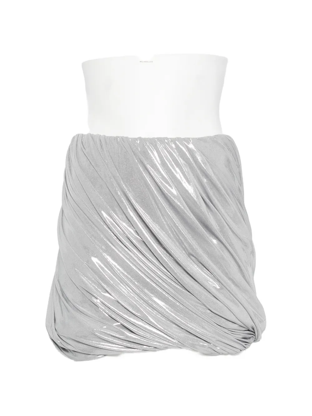 Norma Kamali metallic draped mini skirt - Argento