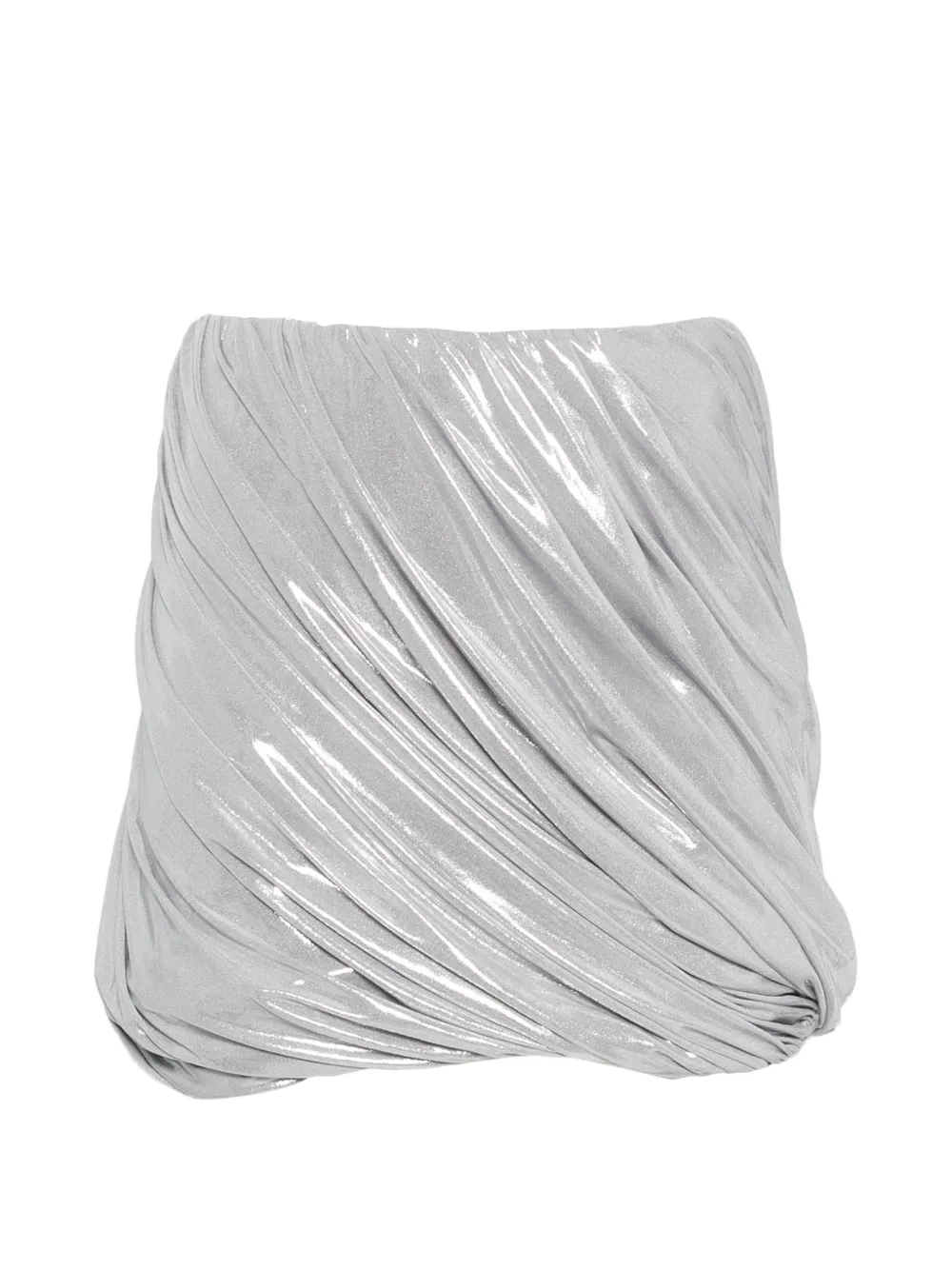 Norma Kamali metallic draped mini skirt - Argento