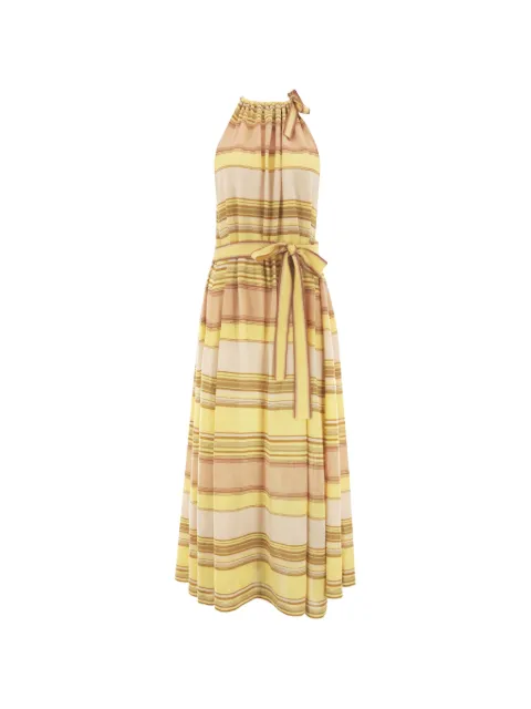 ZIMMERMANN Indra stripe-pattern halterneck midi dress