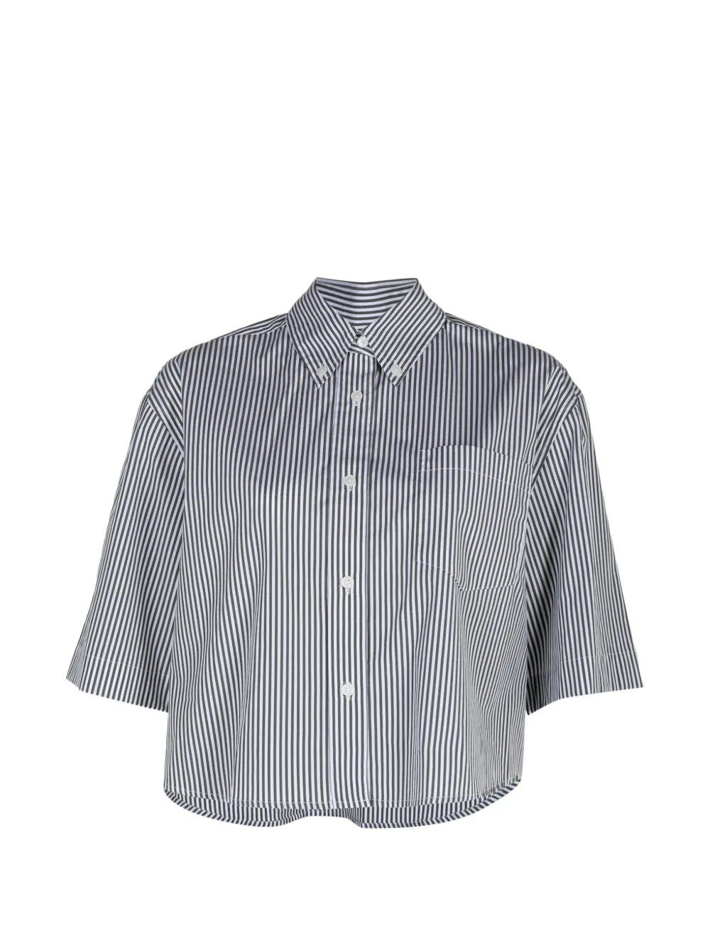 Derek Lam 10 Crosby Ember striped cropped shirt - Bianco