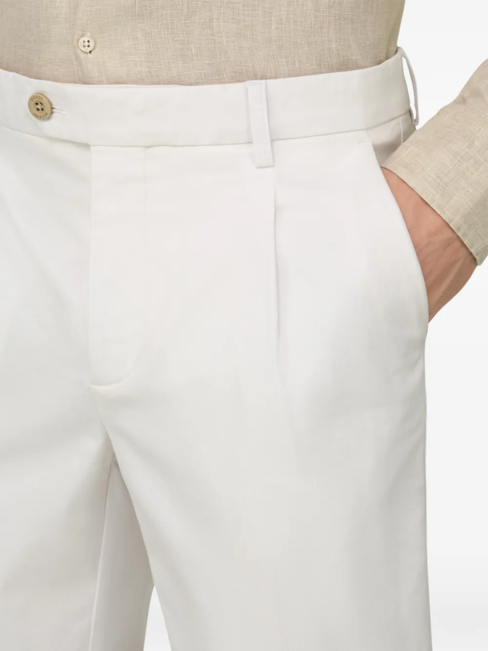 Boggi Milano Shorts met paspelzak Wit