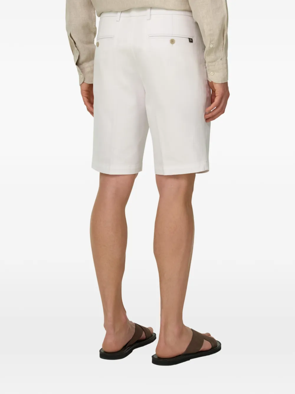 Boggi Milano Shorts met paspelzak Wit