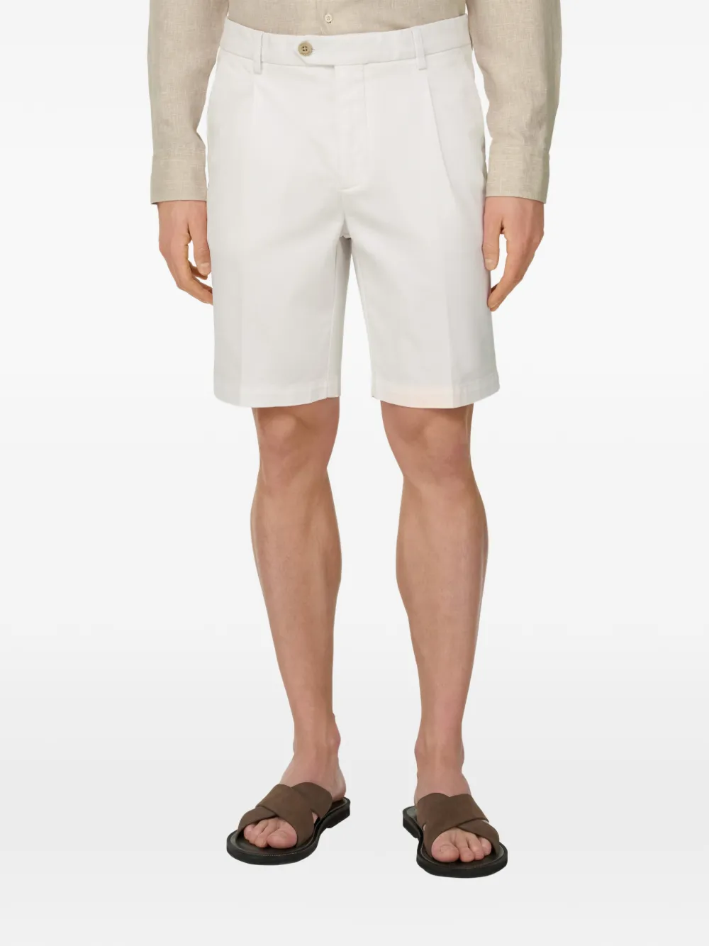 Boggi Milano Shorts met paspelzak Wit