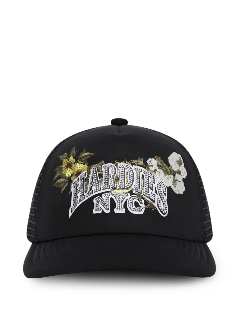 Denim Tears x Hardies NYC floral-embroidered trucker cap - Nero