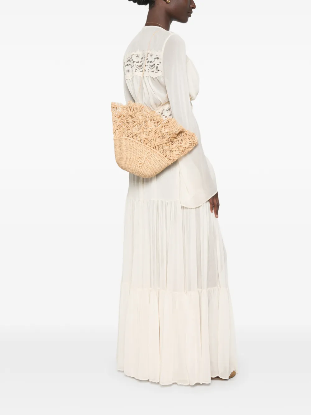 Ruslan Baginskiy Bucket-tas met strikdetail Beige