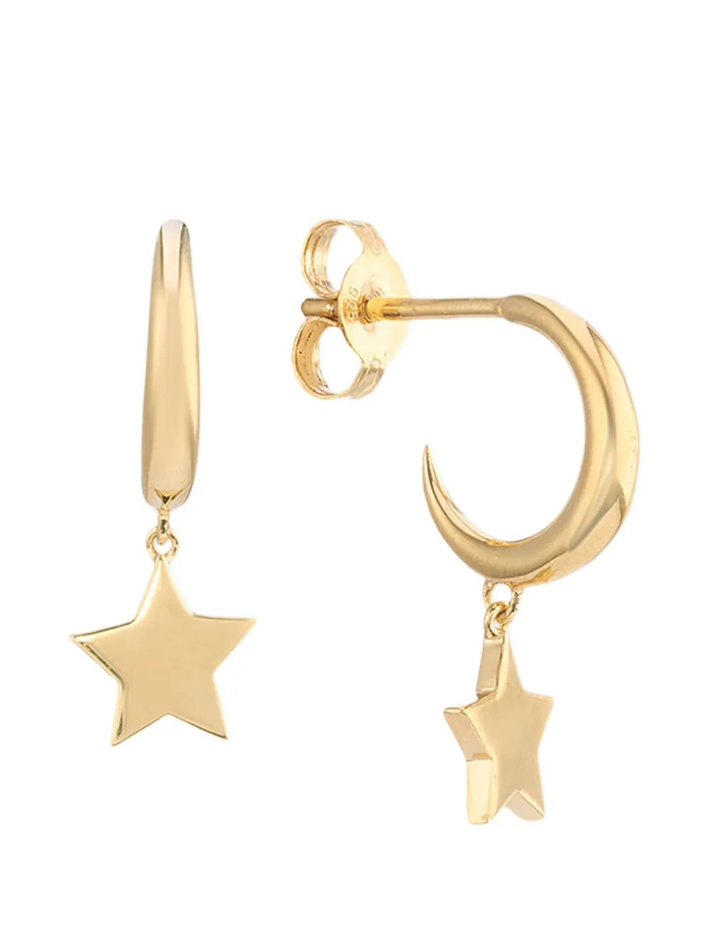 AUREE JEWELLERY Alta Moon Star hoop earrings - Oro