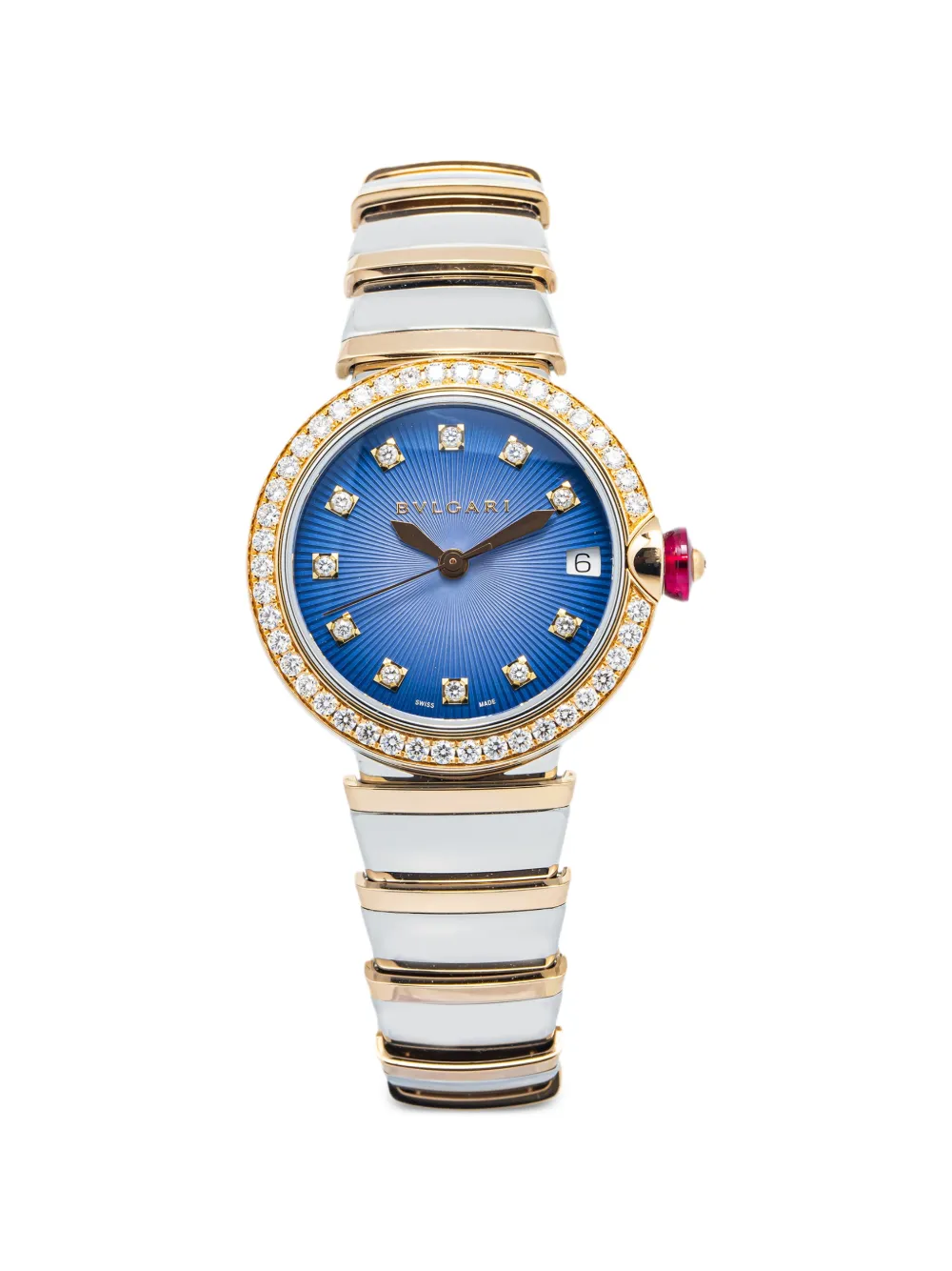 Bvlgari Pre-Owned Lucea diamonds 33mm watch - Blu
