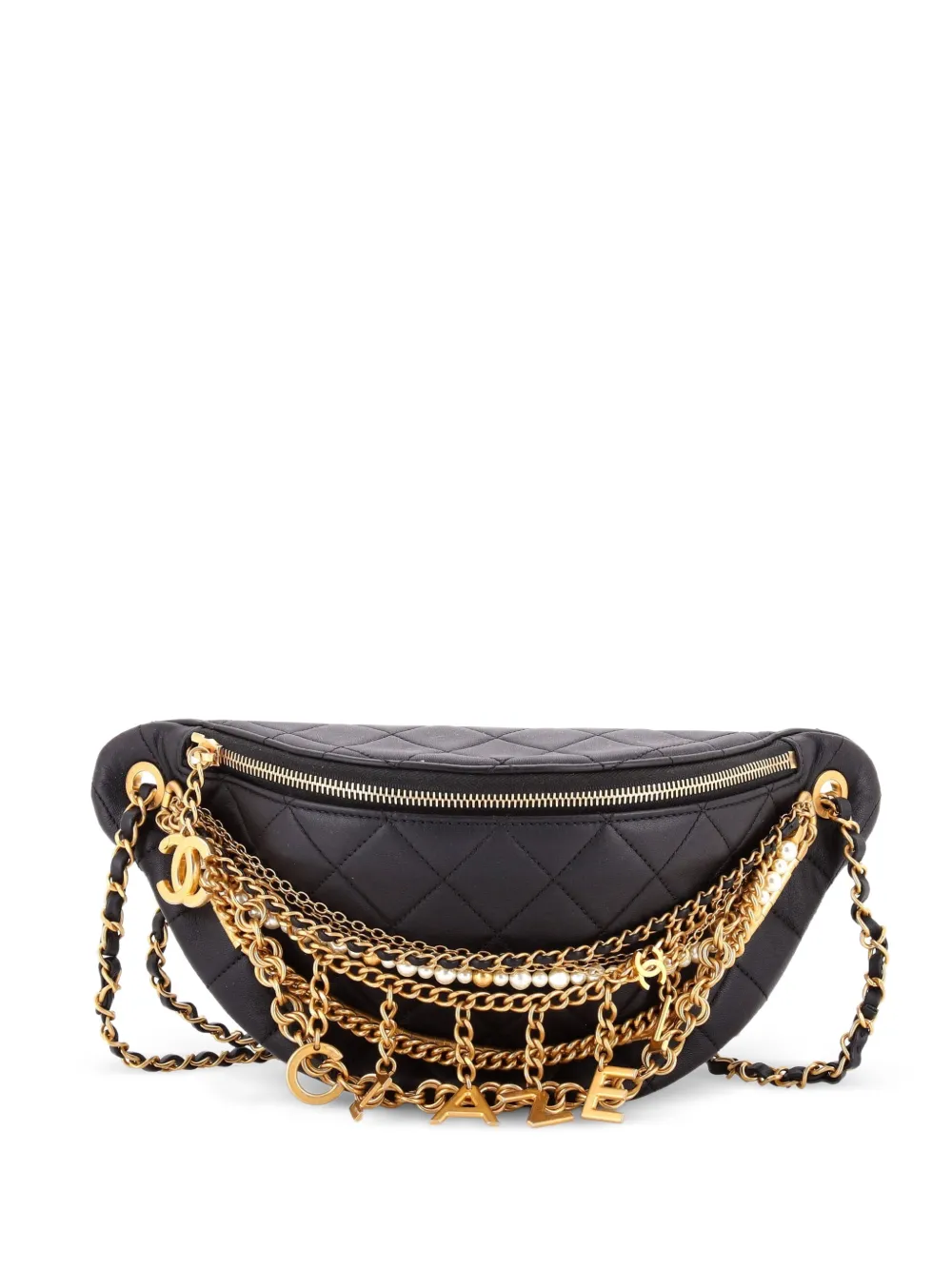 CHANEL Pre-Owned Marsupio All About in pelle di agnello trapuntata - Nero