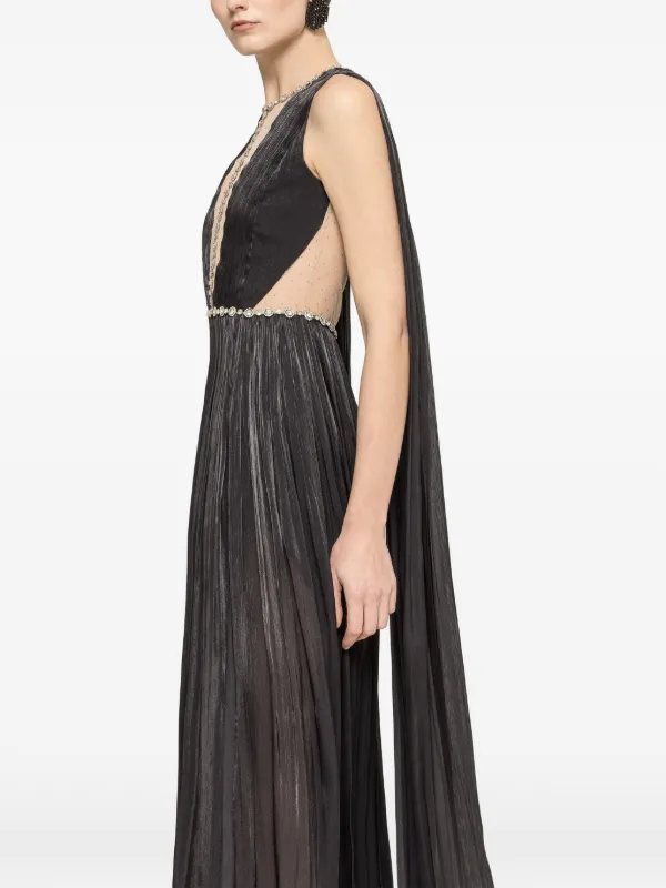 chiffon embellished maxi dress Crystal-embellished chiffon maxi dress with cutouts Color: Grey RASARIO Online Boutique 34 (FR) / Grey