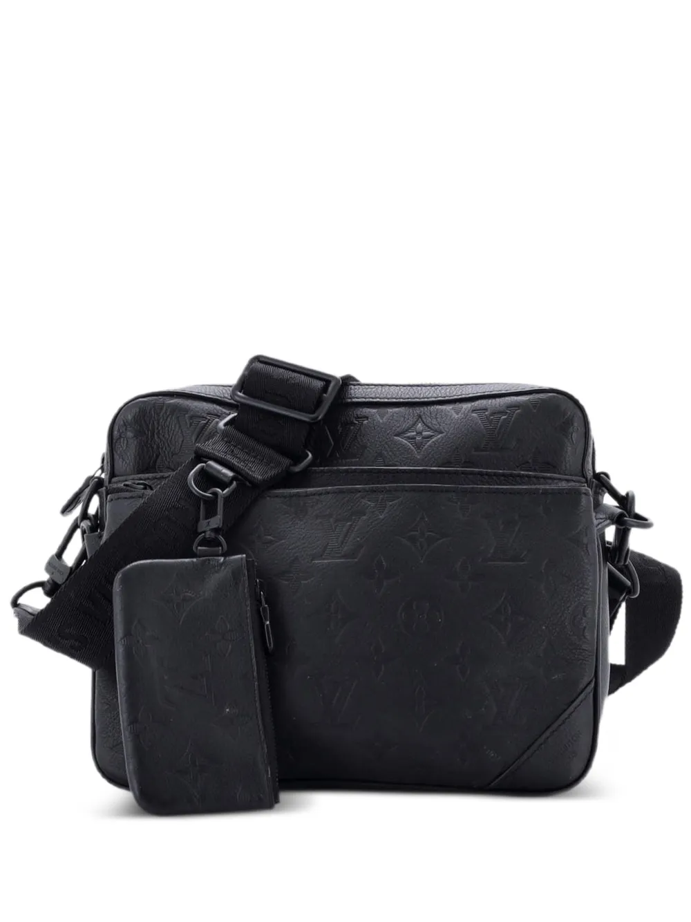 Louis Vuitton Pre-Owned Trio Messenger Bag Monogram Shadow Leather crossbody bag - Nero