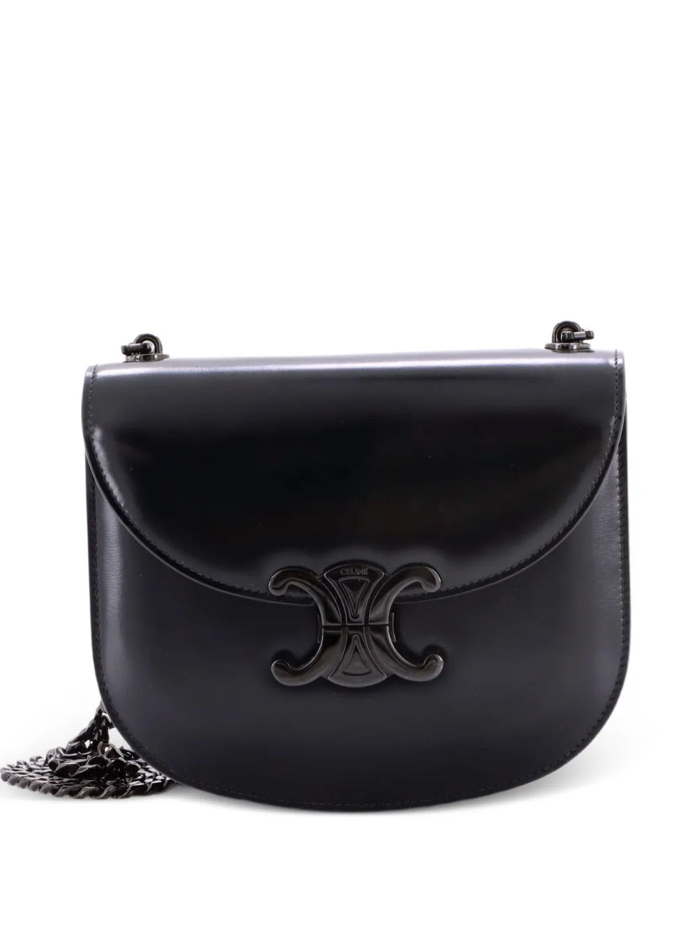 Celine Pre-Owned Triomphe Besace Clea Chain Flap Bag Leather shoulder bag - Nero