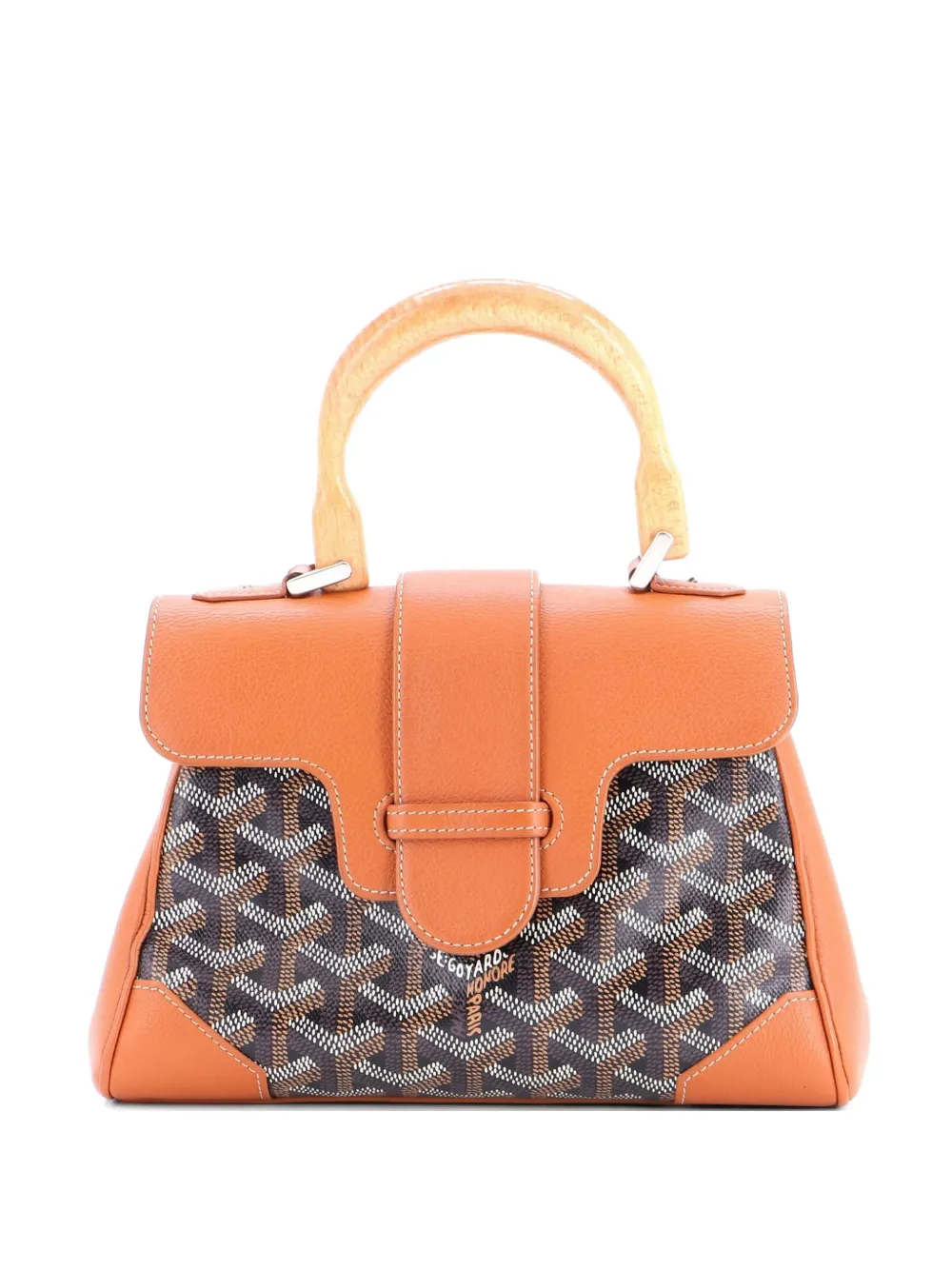 Goyard Pre-Owned Saigon Top Handle Bag Coated Canvas with Leather Mini shoulder bag - Marrone