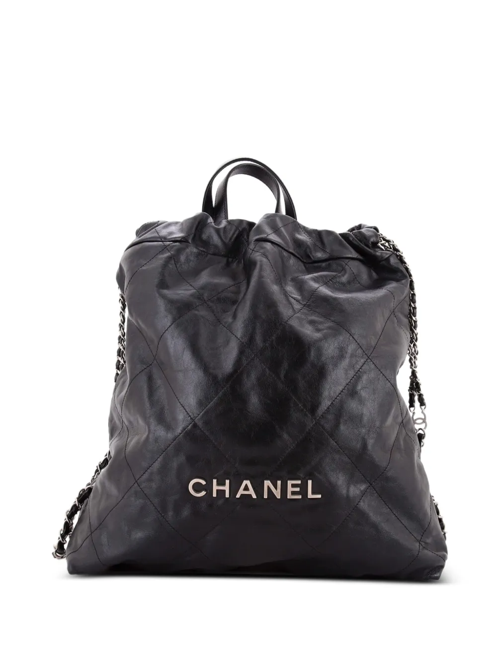 CHANEL Pre-Owned 22 Chain Quilted Calfskin Large backpack - Nero