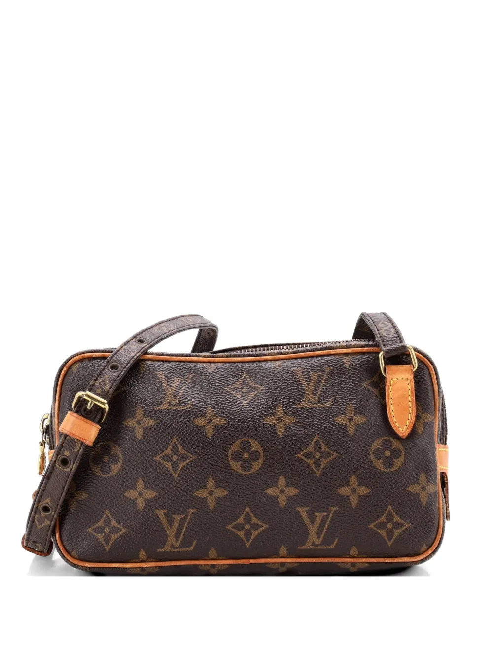 Pre-owned Louis Vuitton Pochette Marly Bandouliere Bag Monogram Canvas Crossbody Bag In Brown