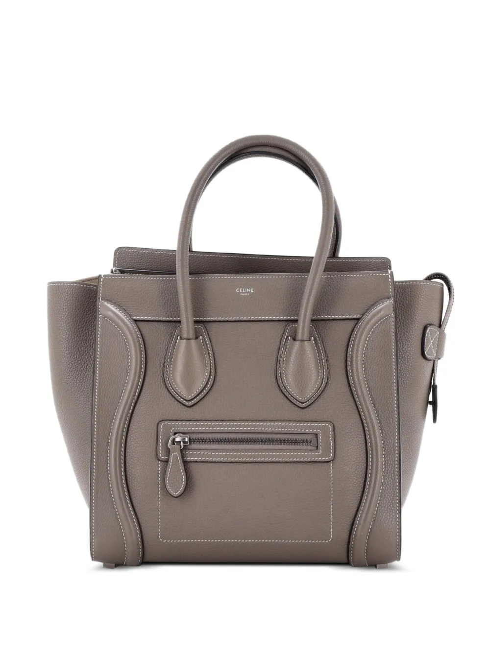 Celine Pre-Owned Luggage Bag Grainy Leather Micro tote bag - Marrone