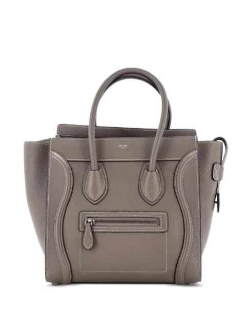 Celine Pre-Owned Borsa tote Luggage micro in pelle martellata