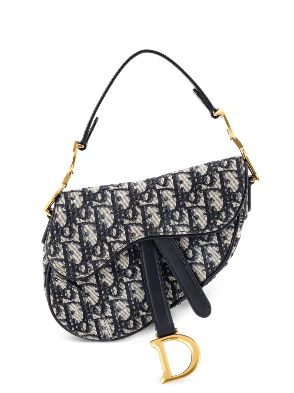 Christian Dior Pre-Owned Saddle Handbag Oblique Canvas Mini shoulder bag - Blu