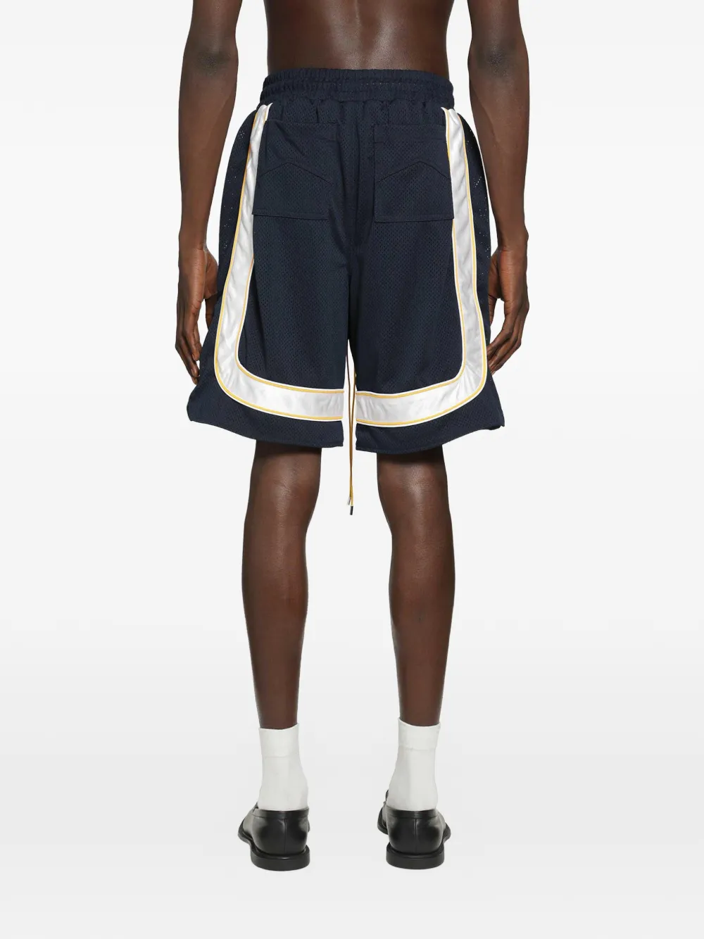 RHUDE Shorts met mesh afwerking Blauw