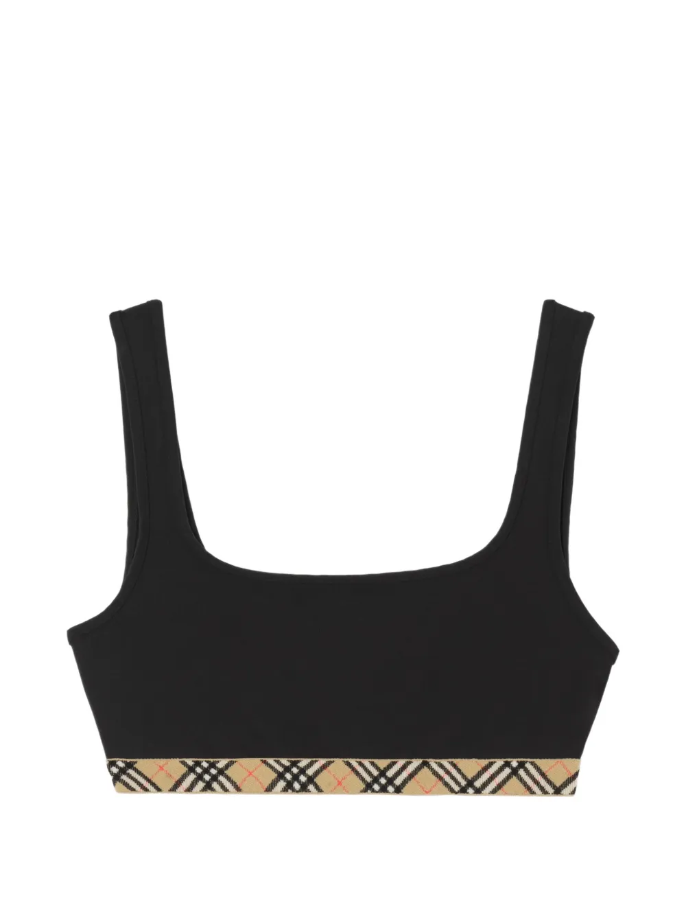 Burberry Check trim bikini top - Nero
