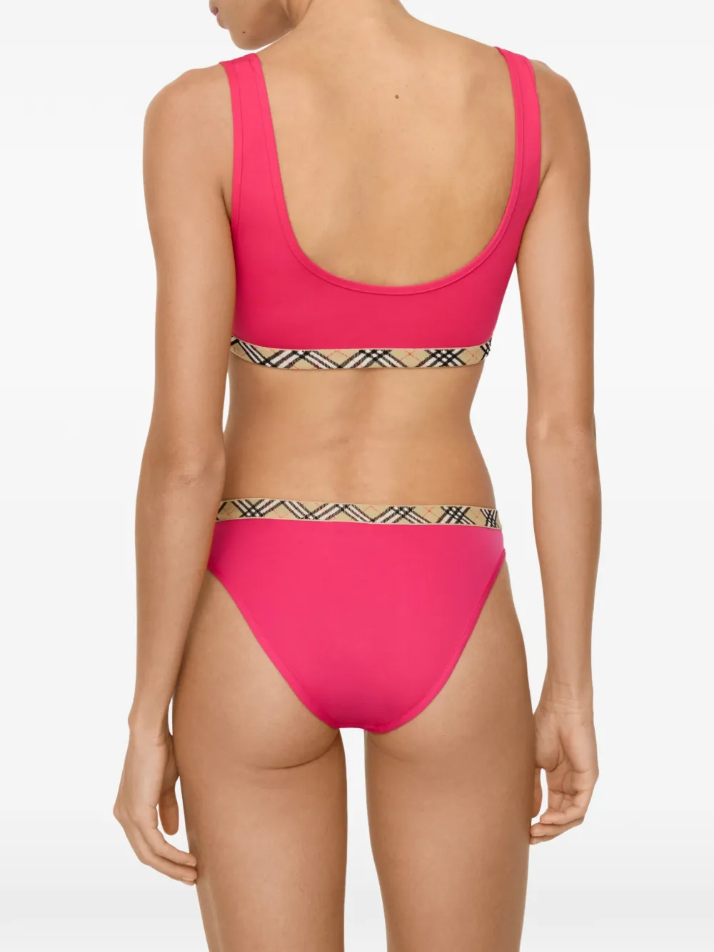 Burberry Bikinislip met geruite afwerking Roze