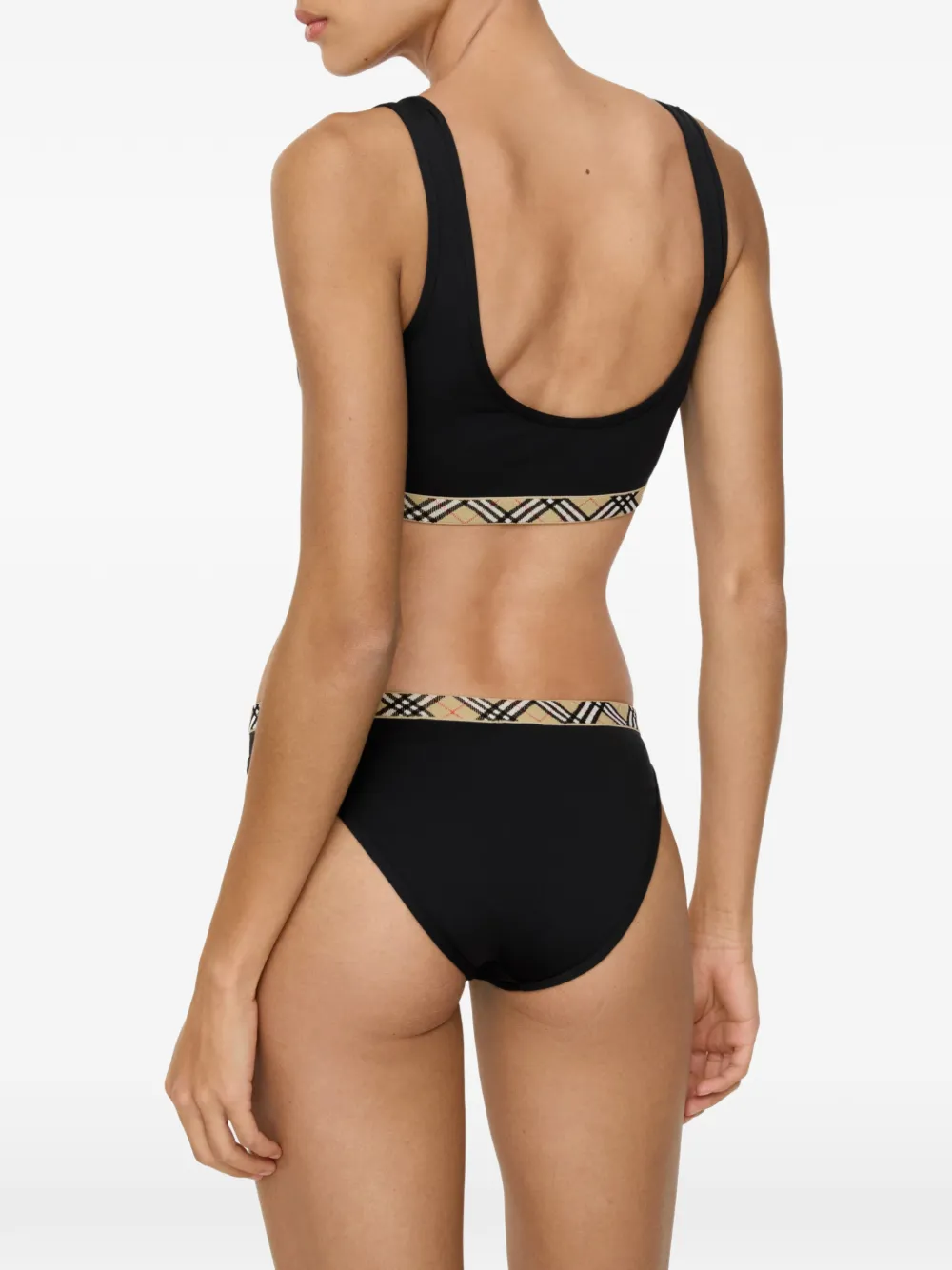 Burberry Bikinislip met geruite afwerking Zwart