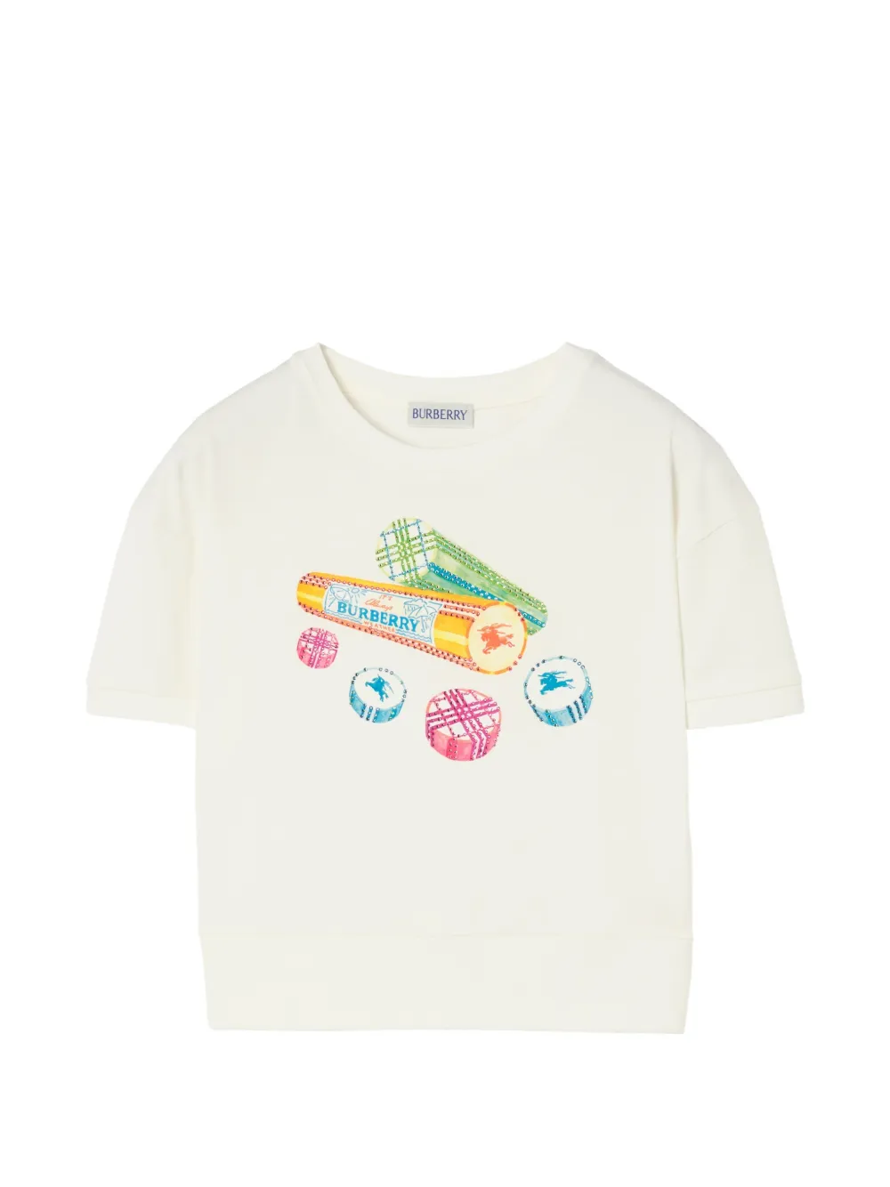 Burberry Kids crystal candy rock cotton T-shirt - Toni neutri