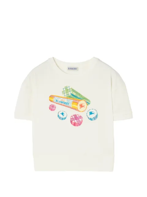 Burberry Kids playera con detalles de cristal