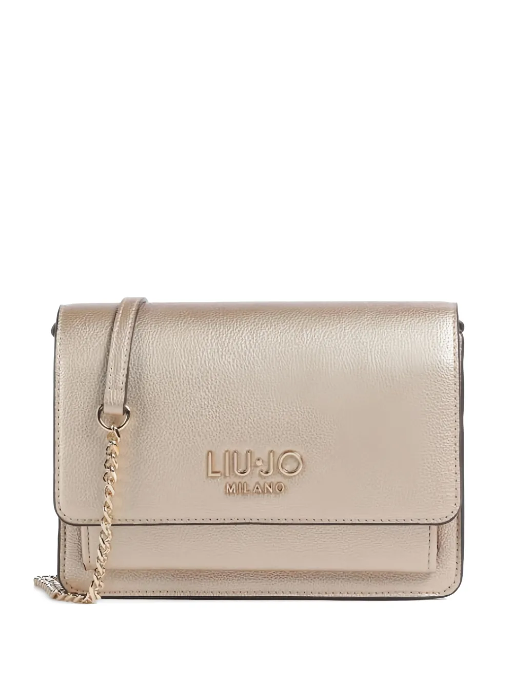 Liu •jo Logo-lettering Chain-strap Cross Body Bag In Gold