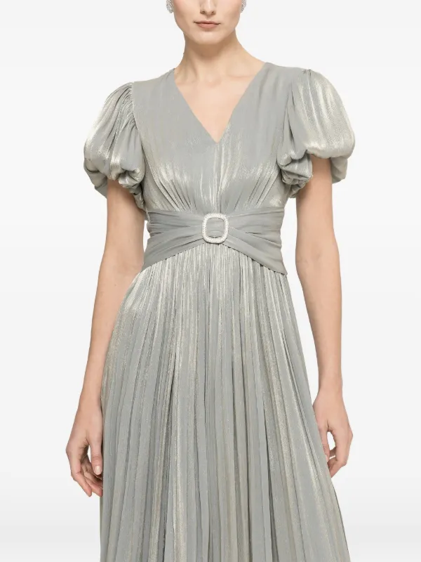 crystal pleated midi dress Cocktail Pleated Midi Dress