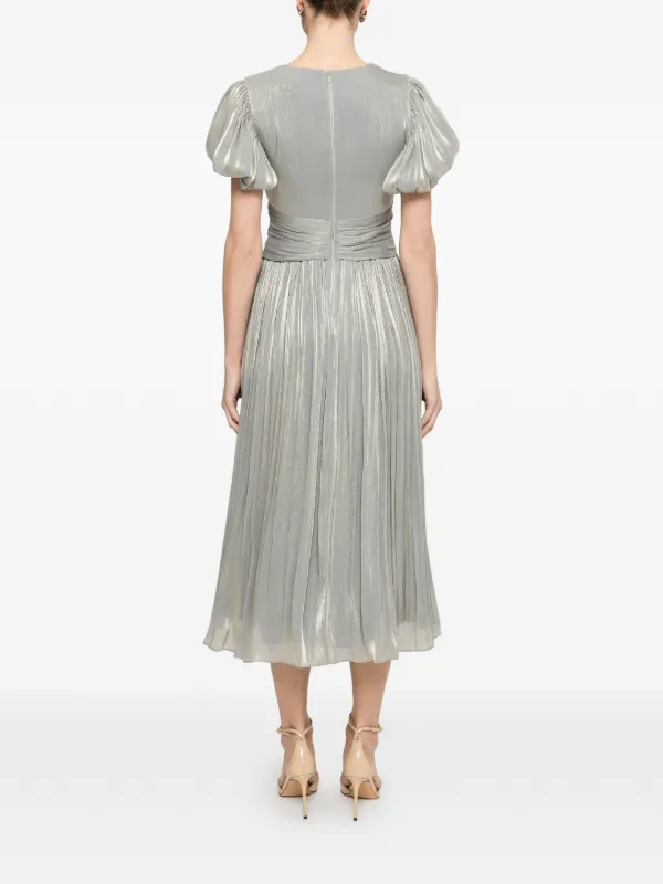 crystal pleated midi dress Tha pink crystal full-pleat midi dress