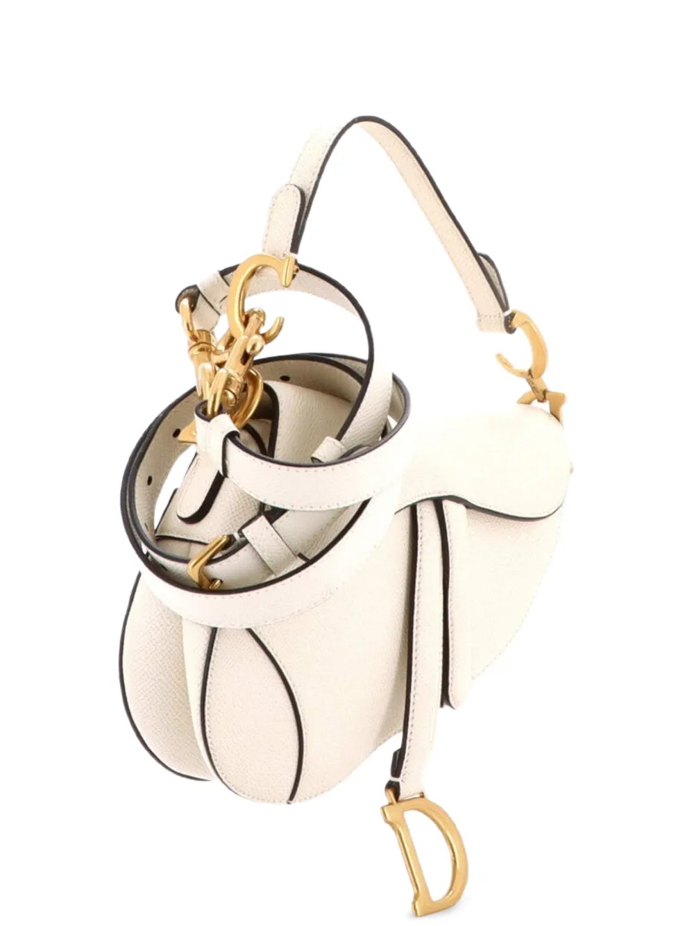 Christian Dior Pre-Owned Saddle Handbag with Strap Leather Mini shoulder bag - Weiß