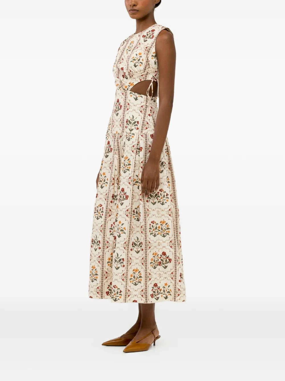 Agua By Agua Bendita Otoño Andes midi-jurk Beige