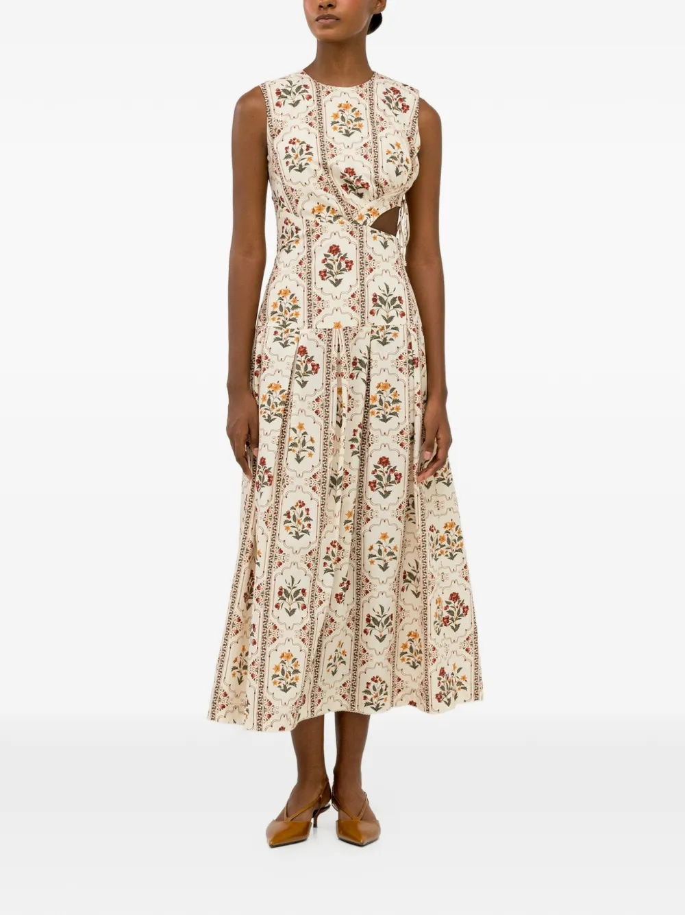 Agua By Agua Bendita Otoño Andes midi-jurk Beige