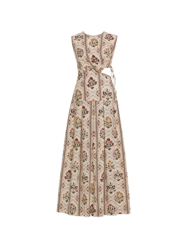 Agua by Agua Bendita Otoño Andes Midi Dress in Neutrals