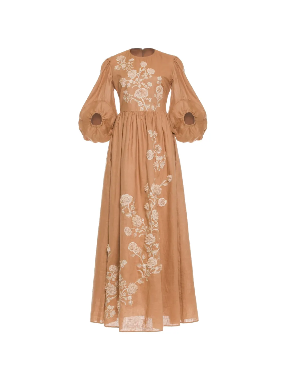 Agua By Agua Bendita Raquel Quebrada embroidered maxi dress - Neutrals