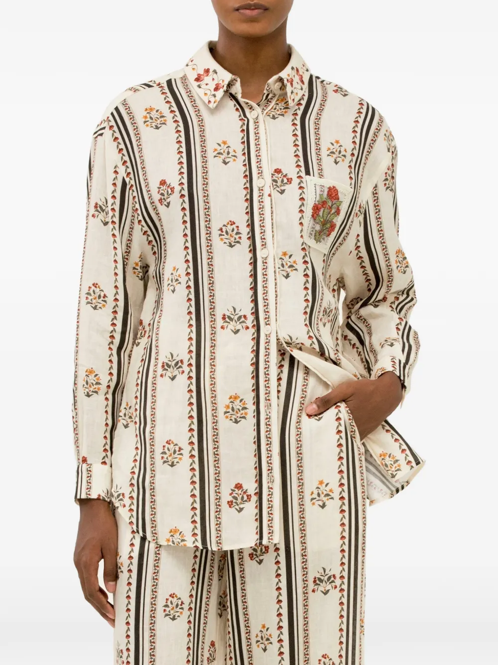 Agua By Agua Bendita Tota Ande broek met bloemenprint Beige