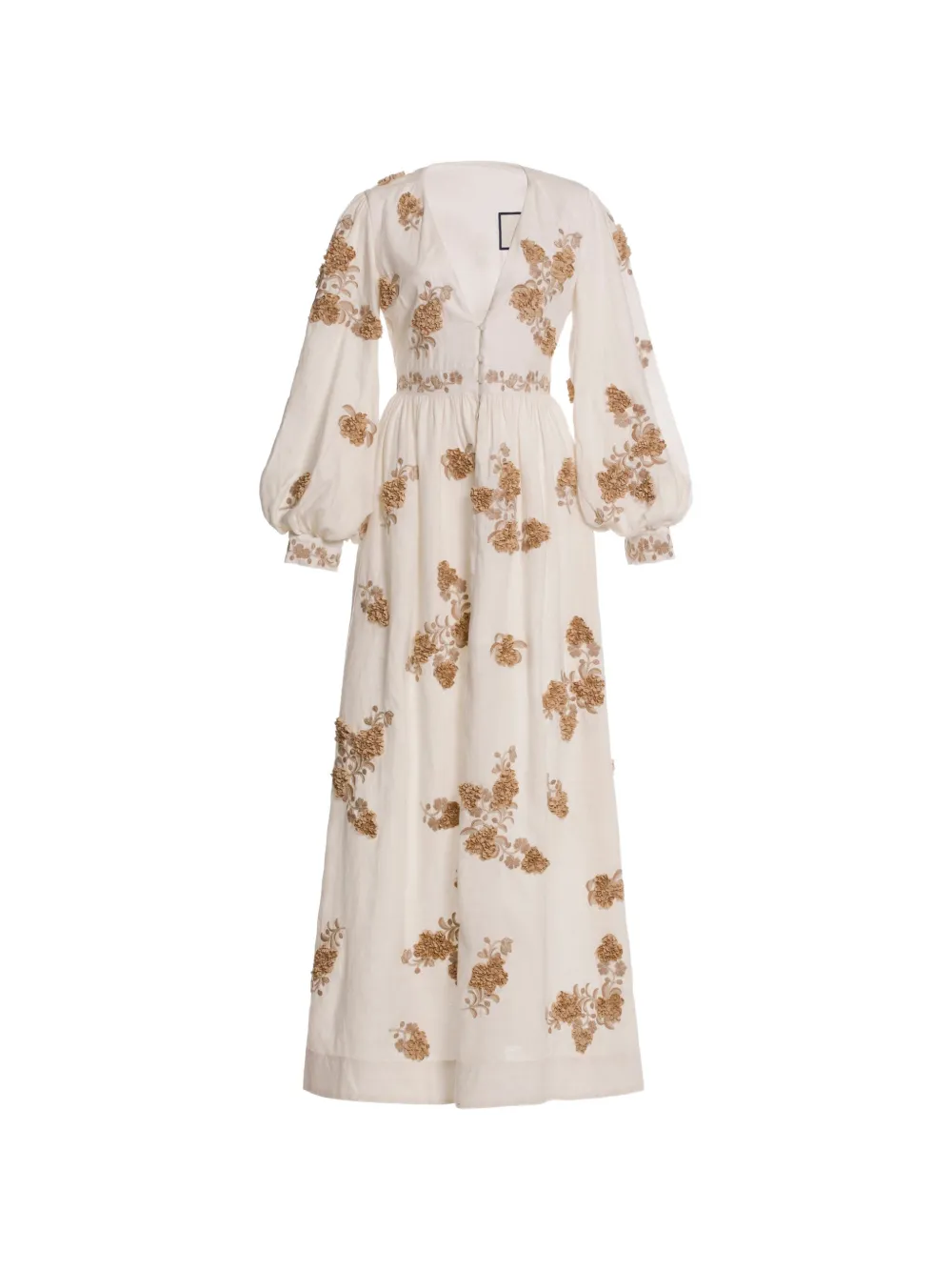 Agua By Agua Bendita Frambuesa Cordillera long-sleeve maxi dress - Neutrals